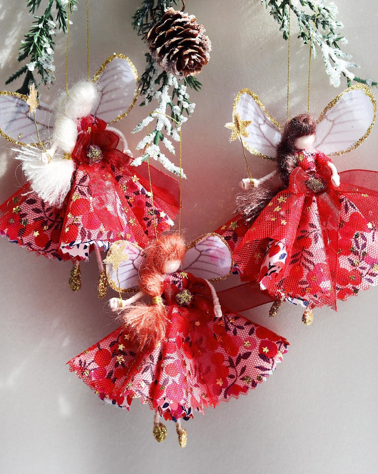 Christmas Fairy – Tiny Wiltshire Berry Liberty Red Fairy