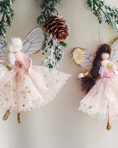 Christmas Fairy – Tiny Antique Pink Fairy