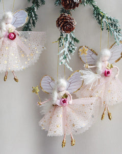 Christmas Fairy – Tiny Antique Pink Fairy