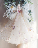 Load image into Gallery viewer, Florialice handmade fairy angel in iced pink white star fabric
