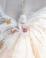 Load image into Gallery viewer, Christmas Fairy – Iced Pink Floral Large Tree Topper
