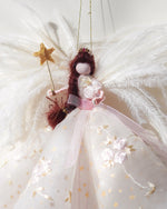 Load image into Gallery viewer, Christmas Fairy – Iced Pink Floral Large Tree Topper
