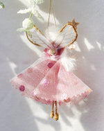 Load image into Gallery viewer, Each Florialice fairy is lovingly created using the cottons, silks, tulle and delicate embellishments, and a magic wand... Every fairy will slightly differ, which gives them their unique character. Their wings are made from the Silk Organza, which really does make the fairies come to life!
