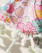 Load image into Gallery viewer, close up of liberty print pink fairy and glittered ballet slippers
