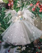 Load image into Gallery viewer, white and silver star fairy in the christmas tree

