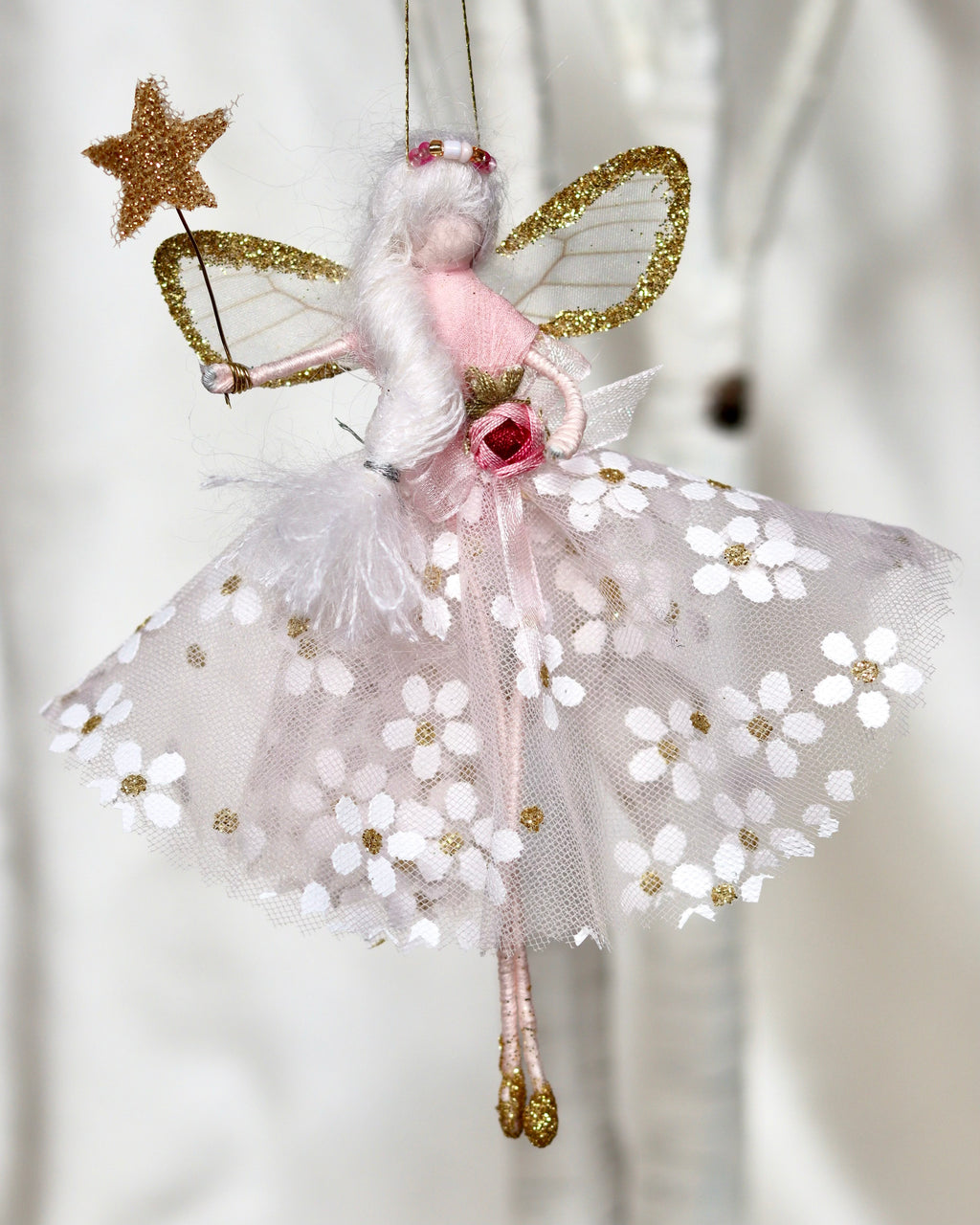 ‘Joy’ Fairy Decoration - Handmade fairy decoration that makes the perfect heirloom gift for Birthdays, Easter and Special Occasions.
